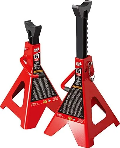 big red t46002a torin steel jack stands double locking 6 ton 12000 lb capacity red 1 pair