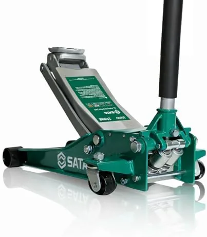 sata 3 ton 6600 lb heavy duty steel floor jack ultra low profile design 2 1116 height with dual piston quick lift pump tested for 15x overload for ultimate safety
